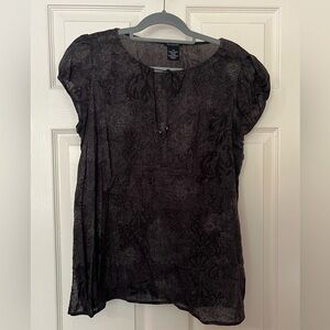 Calvin Klein Jeans black and grey floral top size L